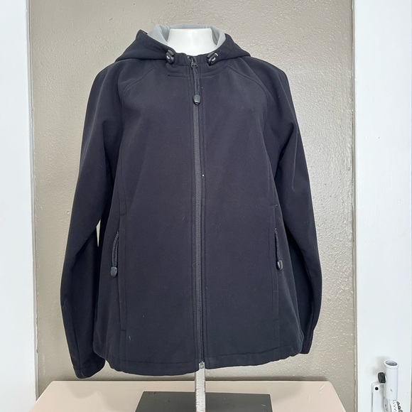 Cabela’s Black Softshell Hooded Jacket Women’s M Fleece Lined Outdoor Coat 2 - Picture 1 of 14